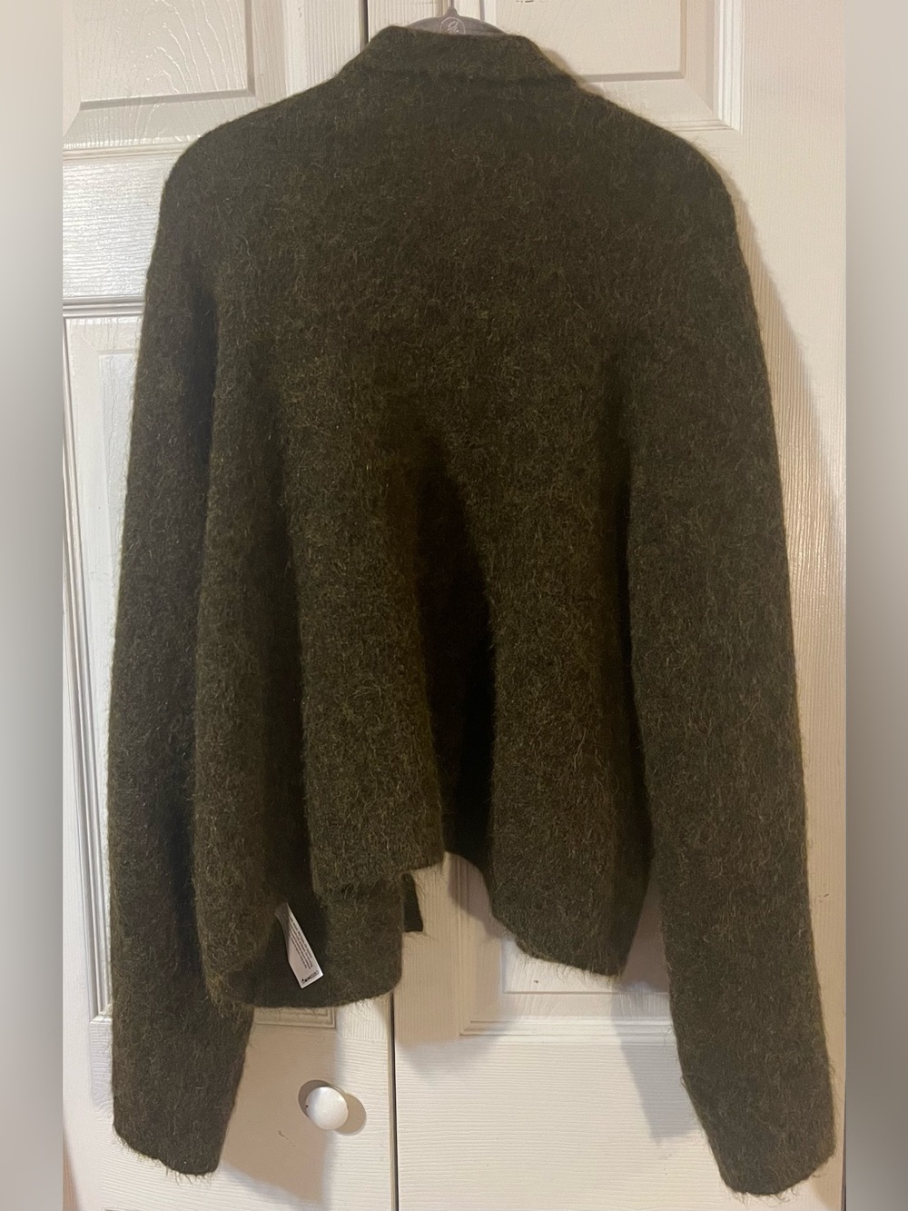 Eileen Fisher Mohair Plush Melange Cardigan Open Front Olive Green Size XL - Picture 4 of 12